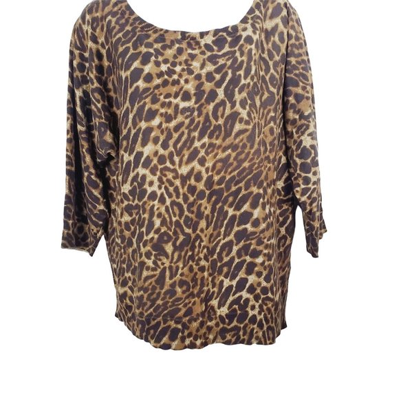 Chaps dolman top   Extra Large animal print leopard  animal print  cotton - Picture 1 of 5